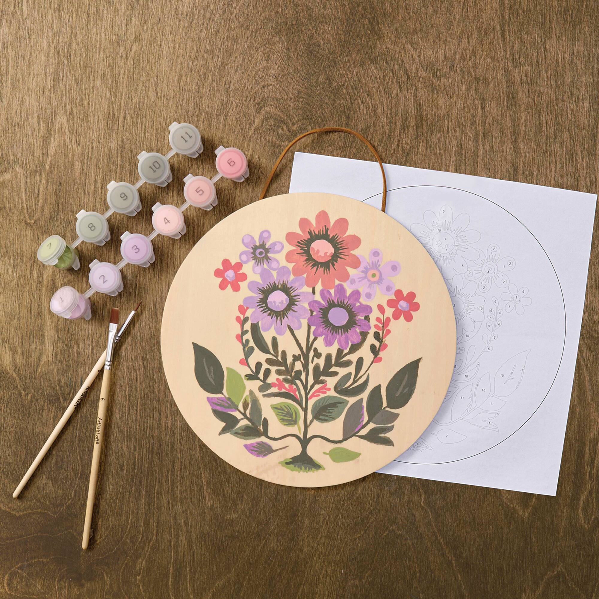 Folk Art Paint-by-Number Plywood Surface Kit by Artist's Loft®